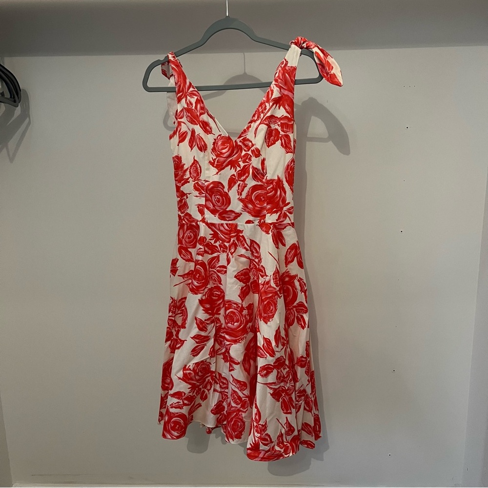 Tracey & Michael Floral Red and White Dress